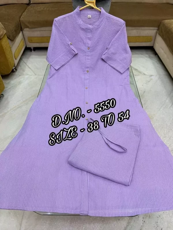 Purple pure cotton katha long Kurti open from dailyimprovise