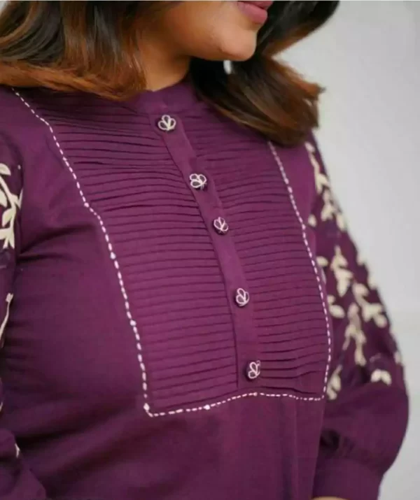 Elegant maroon rayon pant set perfect for casual ethnic wear